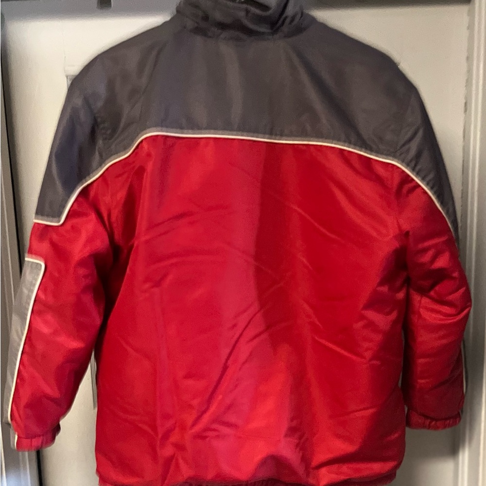 Vintage Nike Red/Gray Full Zip Reversible Fleece Lined Jacket Boys Large (14-16) - Picture 3 of 10
